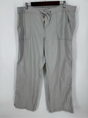 Gap Women's Gray Linen Cotton Wide Leg Pants Breathable Neutral Plus Size 18